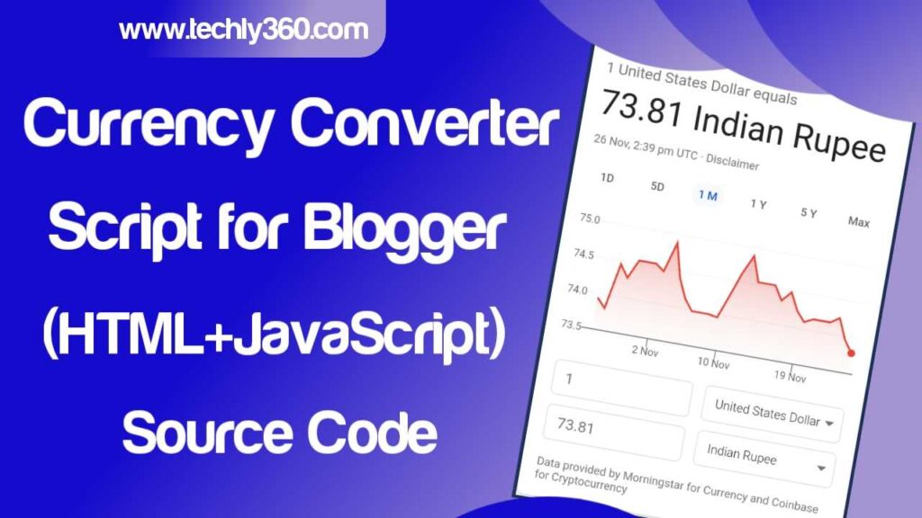 Currency Converter Script for Blogger HTML CSS JavaScript SourceCode, currency converter html template free php script