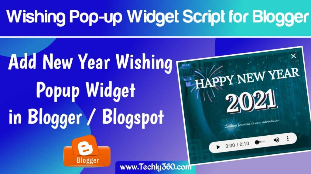 Happy New Year Wishing Popup Widget Script for Blogger