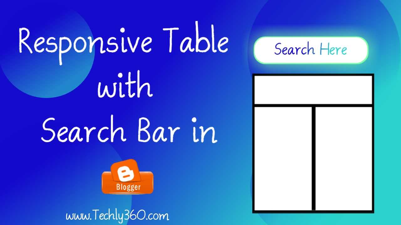Create Responsive Table with Search Bar in Blogger