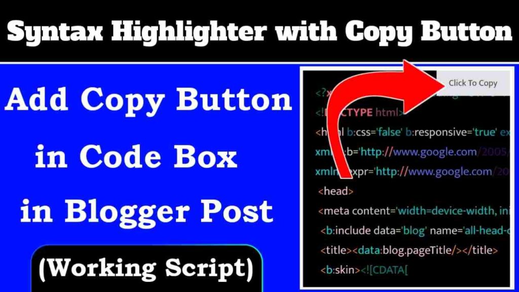 Syntax Highlighter with Copy Button Script for Blogger