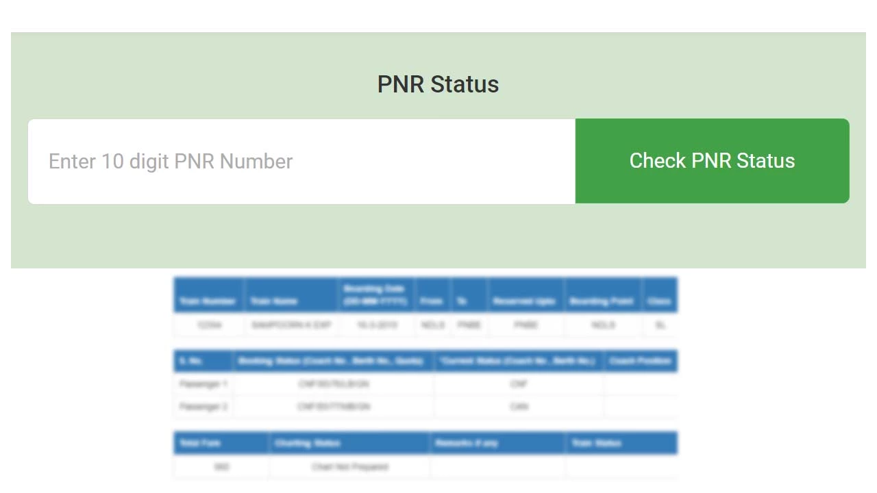 How to Fix if PNR Status Not Working?